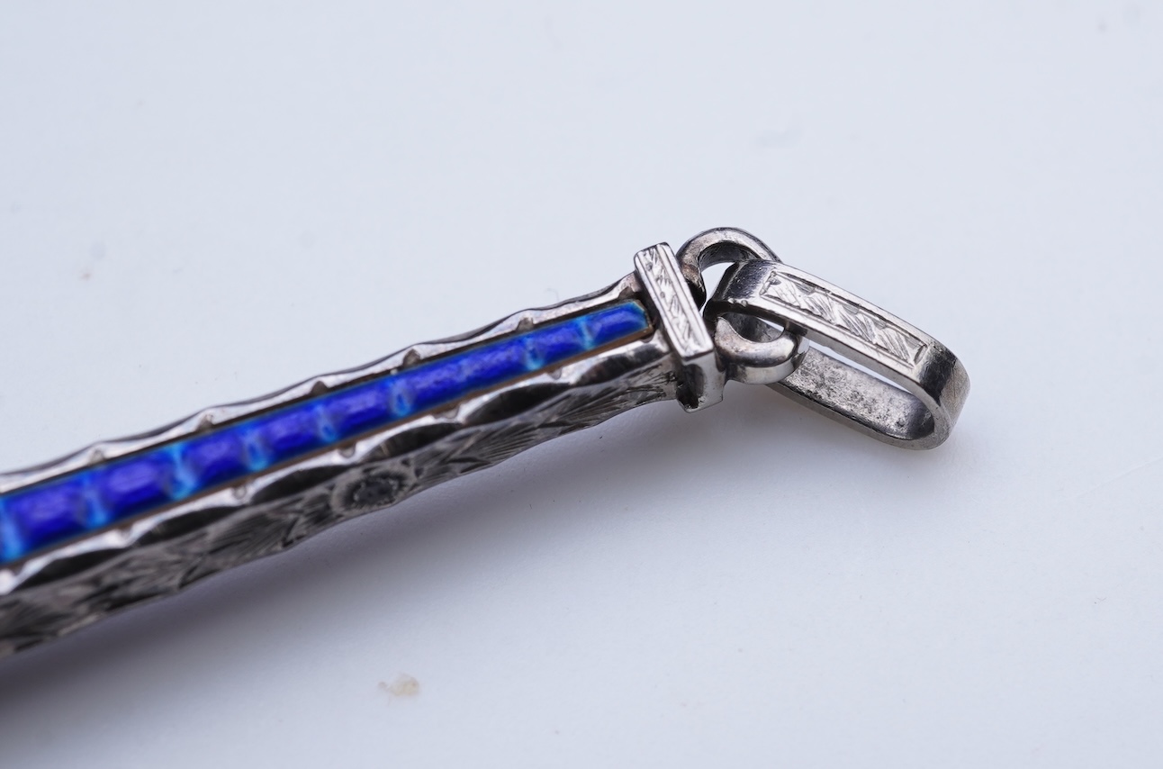 CW Dixey & Son, a diamond and enamel lorgnette, early 20th century